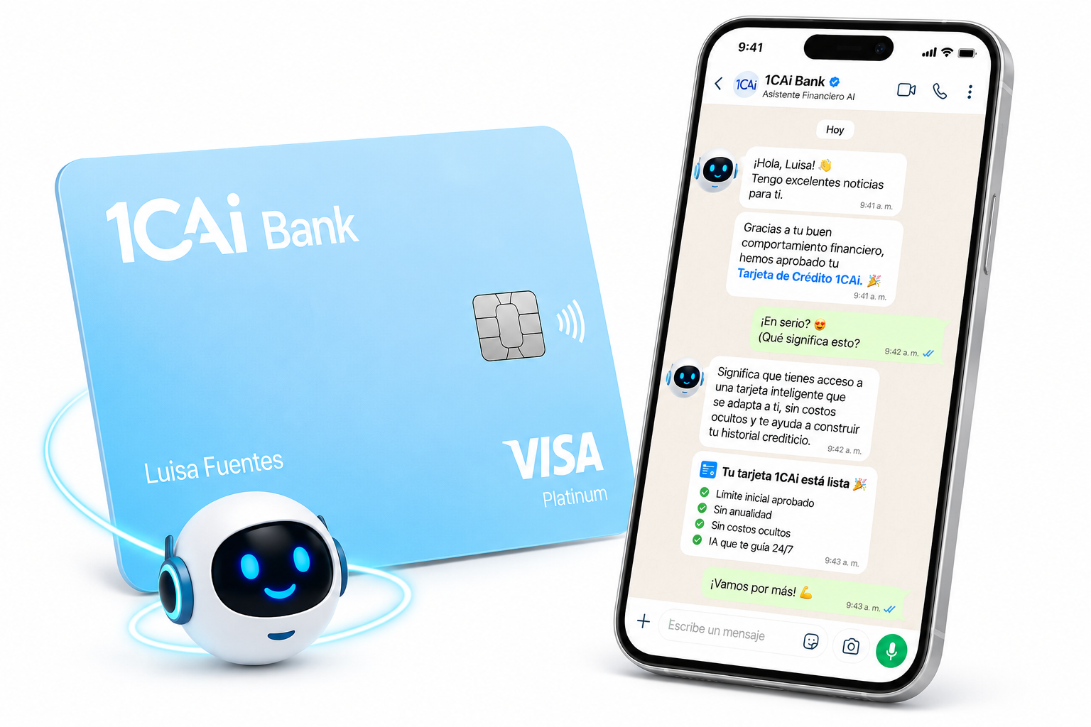 Tarjeta 1CAi Bank con asistente en WhatsApp
